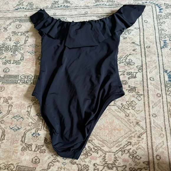 NWOT Trina Turk Black Off The Shoulder One-piece Swimsuit | Size 10 - Picture 3 of 9